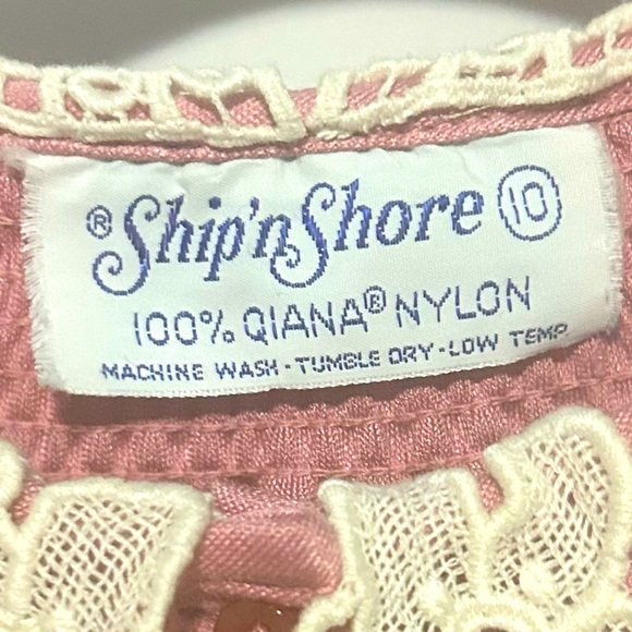 Vintage Ship’n Shore Pink Lace Collared Blouse - Picture 5 of 8